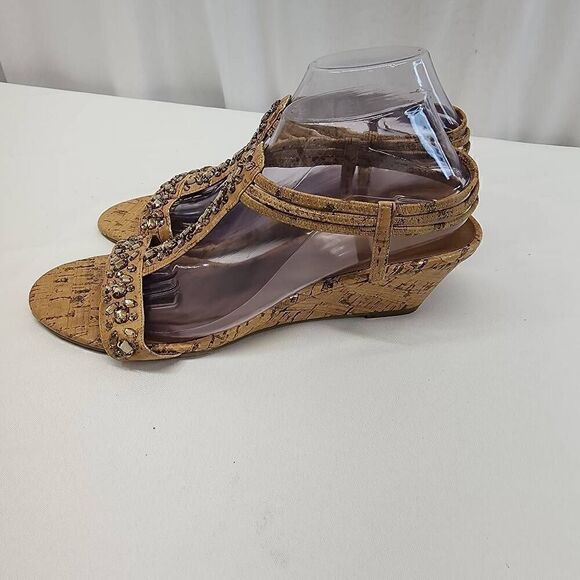 Attention Size 11 Rhinestone Summer Wedge Sandals N - Picture 8 of 8
